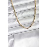 14K Gold Renk Kaplama Ezme Yılan Zincir Model Cm Kadın Kolye