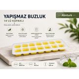 14'lü Buz Küpü Silikon Yapışmaz Kapaklı Sarı Buzluk-Bas Parmak Buz Kalıbı