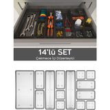 14'lü Dolap Çekmecesi Için Düzenleyici Set, Vida ve Dübel ile Organizer - Seçenek 1
