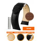 14mm-16mm-18mm-20mm-22mm-24mm-26mm-28mm saatlerle uyumlu soft deri saat kordonu kayışı al11-kb-b - 18 mm - Siyah