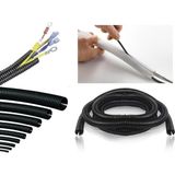 14MM Kablo Tesisat Gizleme Düzenleme Spiral Yarıklı Hortum Siyah Renk (5 Metre) - Çok Renkli