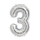 14Süs 3 Rakam Silver Folyo Balon Sayılı Balon 100 Cm Dev Boy