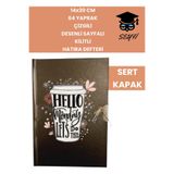 14x20 CM 64 YAPRAK ÇİZGİLİ DESENLİ SAYFALI KİLİTLİ HATIRA DEFTERİ GÜNLÜK KAHVE SERİ COFFEE NOTEBOOK 1