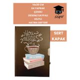 14x20 CM 64 YAPRAK ÇİZGİLİ DESENLİ SAYFALI KİLİTLİ HATIRA DEFTERİ GÜNLÜK KAHVE SERİ COFFEE NOTEBOOK 2