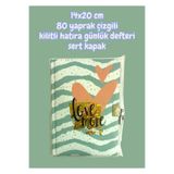 14x20 cm 80 yaprak çizgili kilitli hatıra günlük defteri sert kapak 4