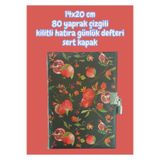14x20 cm 80 yaprak çizgili kilitli hatıra günlük defteri sert kapak 6