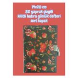 14x20 cm 80 yaprak çizgili kilitli hatıra günlük defteri sert kapak