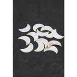 14x30 mm Çift Delikli Krem Ay Model Pul Doğal Taş Takı Aksesuar Malzemesi (15 Adet)