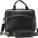 15.6 Inç Laptop Çantası & Evrak Çantası Unisex 39X30X4 Cm. Vegan Deri Siyah