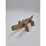 15 Adet Ahşap 3D Hayvan Figürü, Boyama ve Etkinlik Seti, 15 cm - Seçenek 1 - Açık Beyaz - Gri