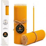15 Adet Sarı Balmumu Mum (Beeswax Candle) Ince Uzun Dilek Pasta Nişan Düğün Ritüel Mumu