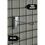 15 Cm 150 Adet Tel Pano Kancası Raf Askısı Galvaniz