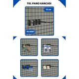 15 cm - 70 Adet Siyah Tel Pano Kancası Raf Askısı - Açık Gri