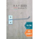 15 cm Duvar Kancası 25 Adet Duvar ve Suntaya Monte Askı Vidalı Kanca Raf Kancası Raf Askısı Aksesuar Tel