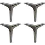 15 Cm Elegance Lüks Metal Mobilya Koltuk Baza Ayağı Gümüş (4 Adet)