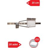 15 cm Galvaniz Etiketli Kanallı Pano Kancası Raf Askısı - 20 adet