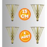 15 cm Metal 3 Telli Koltuk Ayağı Mobilya Ayağı Ünite Ayağı Konsol Ayağı Puf Berjer Ayağı (4 Adet) - Gold