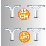 15 cm Metal Magnolia Koltuk Ayağı Mobilya Ayağı Ünite Ayağı Konsol Ayağı Puf Berjer Ayağı (4 Adet) - Krom