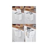 15 Litre Fonksiyonel Kapaklı Çöp Kovası - Dolap ve Duvar Aparatlı, Askılı, Yerden Tasarruflu, Lavabo Altı ve Dolap Kapısı Için Mutfak ve Banyo Çöp Kutusu (Beyaz)