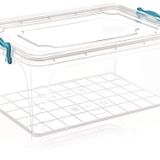 15 Litre Kilitli Kapaklı Dikdörtgen Kiler Saklama Kabı Sağlıklı Plastik 40x27 h:18 cm