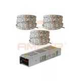 15 Metre 3 Cipli Beyaz Şerit Led Ve 25 Amper Trafo Metrede 60 Led