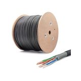 15 Metre Dış Cephe Cat6 Kablo 15 Metre Siyah Ethernet Kablosu Dış Ortam