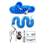 15 Metre Kompresör Spiral Hava Hortumu 8 Mm 15 Mt Hava Jakı Hava Tabancası Recor Paket