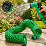 15 Metre Spiralli Bahçe Hortumu Seti Çok Fonksiyonlu Sulama Tabancalı | Araç Yıkama, Bahçe Sulama, Spiral Tasarım, Çok Fonksiyonlu Tabanca, Kolay Depolama