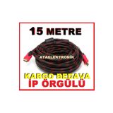 15 Metre Ultra Hd 3d 4k Full Hd Hdmı Kablosu Laptop Pc Playstation Xbox Lcd Led Tv Ara Ip Örgülü