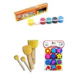 15 ml Parmak Boyası Eva Baskı Set 3'lü Glance-12'li Eva Baskı Set sanatsal01