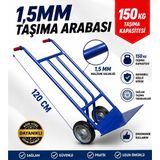 1,5 Mm Kalın Profilli Koli Taşıma Arabası 120 Cm Boy 150 Kg Kapasiteli Ağır Hizmet El Arabası