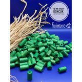 15 mm Kesme Boru Ahşap Boncuk (50 Gram 100 Adet) Delik Çapı 3 mm Makrome Tasarım Takı Bileklik - 30 Yeşil