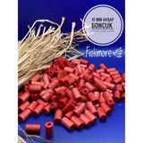 15 mm Kesme Boru Ahşap Boncuk (50 Gram 100 Adet) Delik Çapı 3 mm Makrome Tasarım Takı Bileklik - 628 Kırmızı