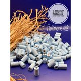 15 mm Kesme Boru Ahşap Boncuk (50 Gram 100 Adet) Delik Çapı 3 mm Makrome Tasarım Takı Bileklik - Açık Mavi