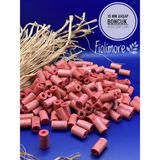 15 mm Kesme Boru Ahşap Boncuk (50 Gram 100 Adet) Delik Çapı 3 mm Makrome Tasarım Takı Bileklik - Pudra Pembe