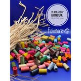 15 mm Kesme Boru Ahşap Boncuk (50 Gram 100 Adet) Delik Çapı 3 mm Makrome Tasarım Takı Bileklik - Renkli