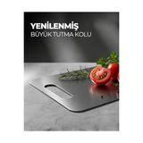 1,5 mm Paslanmaz 304 Kalite Çelik Kesme Tahtası, Bulaşık Makinesinde Yıkanabilir, Mutfak Için Metal Doğrama Tahtası,bıcak Dostu,özel Ayaklı,hijyenik ve DAYANIKLI,34X23 Cm,kolay Temizlenebilir. - Ahşap