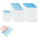 15 Paket Yeniden Kullanılabilir Roll Up Sıkıştırma Torbaları, 35X50,40X60cm+50X70cm Seyahat için Vakum Saklama Torbaları, Bavullar için Yerden Tasarruflu Depolama Paketleme Torbaları, Pompa veya Vakum