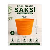 15 Pot Saksı Set | Canlı Renk | Dayanıklı Gövde | Tabaksız | Çiçek Ve Bitki Yetiştirme Saksısı | 1.8 Litre Turuncu Plastik Saksı