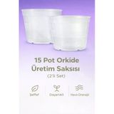 15 Pot Şeffaf Orkide Üretim Saksısı -Orkide Saksısı 2 Adet