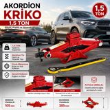 1,5 Ton Akordiyon Kriko Cırcırlı Araç Kaldırma Krikosu