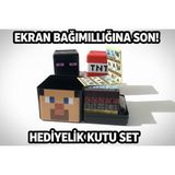 150 Adet Random MAnyetik Blok + Steve Saklama Kutusu Lego Minecraft Saklama Kutusu +6 Karakter Hediye