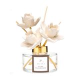 150 cc Seramik Gül Taşlı Bambu Çubuklu White Jasmine Oda Kokusu