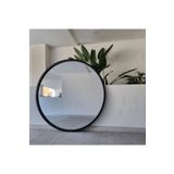 150 cm Yuvarlak Boy Aynası - Doğal Ahşap Yuvarlak Duvar Ve Boy Aynası - Siyah