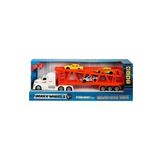 1:50 Maxx Wheels Sesli ve Işıklı Taşıyıcı Tır 23198 Beyaz Tır Kırmızı Römork