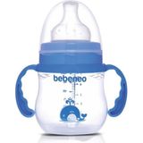 150 ml Mavi Geniş Ağızlı Kulplu Pp Biberon - Ahşap - Ceviz