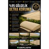 150 X 2000 Tüm Ölçüler Montaja Hazır %95 Krem Gölgelik - Çit Filesi - Şerit Kolon Fitil + Kuş Gözü Balkon Tülü