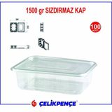 1500 gr. Plastik Sızdırmaz Kap 100 Adet