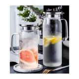 1500 ml Borosilikat Cam Su Sürahisi - Metal Kapaklı ve Isıya Dayanıklı Midastech - Çok Renkli