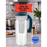 1500 ml Detox Sağlıklı Cam Sürahi - Renkli